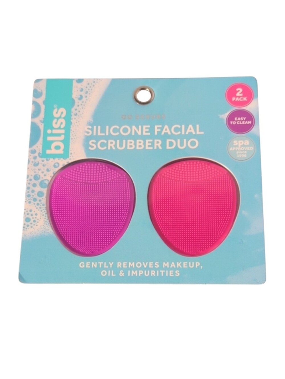 Bliss Silicone Facial Scrubbers Duo Pink & Purple